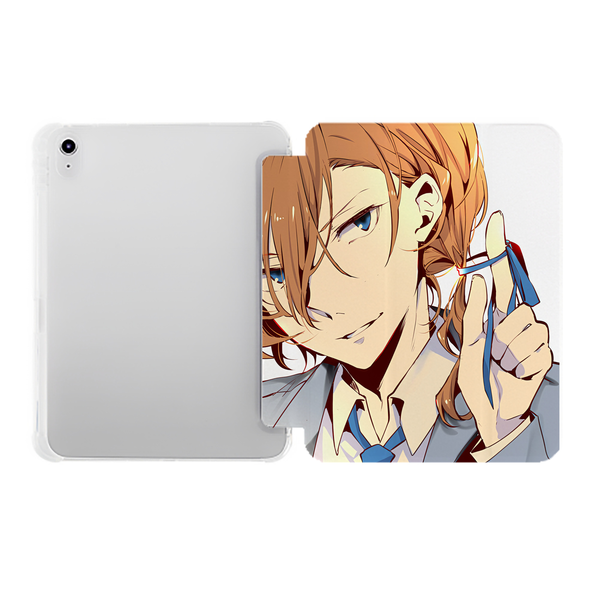 （画像用） 文豪ストレイドッグス Bungo Stray Dogs IPad ケース ペン収納付き 三つ折りスタンド PUレザー×シリコン 対応機種9.5/10.5/10.9インチ